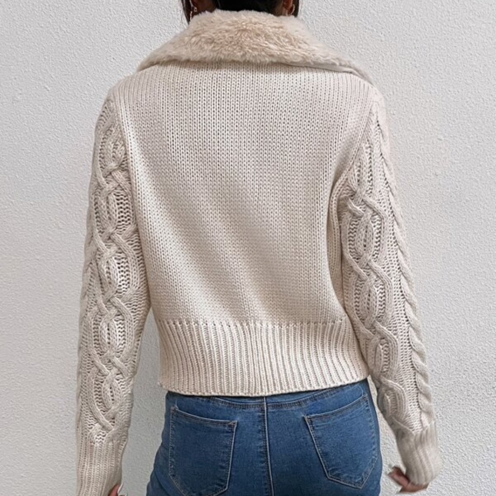 Cozy Chunky Knit Button up Teddy Cardigan - Picture 4 of 8